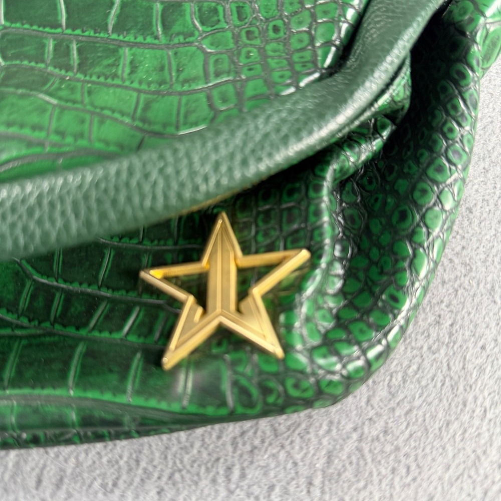 Jeffree Star Green Crocodile Embossed Waist Bag Crossbody Gold Star Logo - Picture 3 of 9